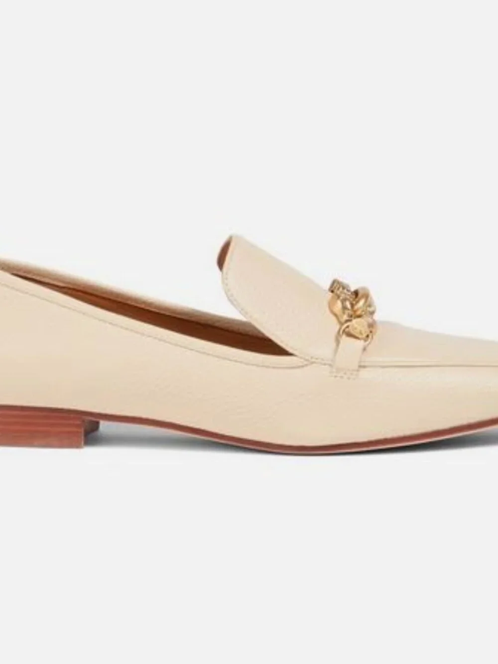 Brand New tory burch sz 10.5 jessa 20 mm loafer tumbled cream leather 60801